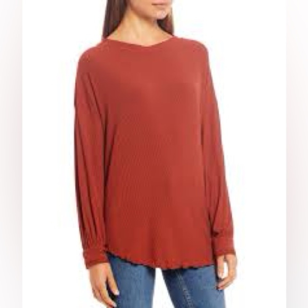FREE PEOPLE Open Back Ribbed Long Sleeved Flowy Top - Picture 3 of 15